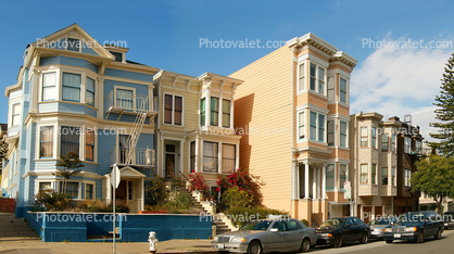 Panorama of Victorian Houses, Pacific Heights, Pacific-Heights