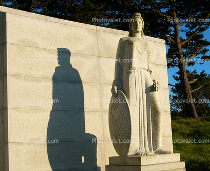 Sculpture by Jean de Marco, Presidio, World War II Memorial, Curved Wall, WWII, WW2