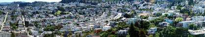 view from Corona Heights Park, Panorama, Castro District, Diamond Heights