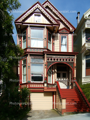 Upper Haight district, building, home, house, residential, exterior, outdoors, outside, domestic, domicile, residency, housing