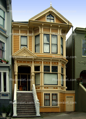 Haight Ashbury Victorians, building, home, house, residential, exterior, outdoors, outside, domestic, domicile, residency, housing, Icon, Iconic, Portfolio, Classic