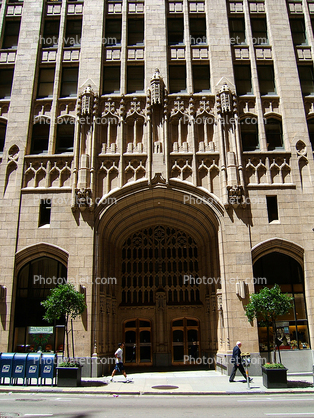 Russ Building, arch entrance, gothic tower, commercial office building, Financial District, June 2005