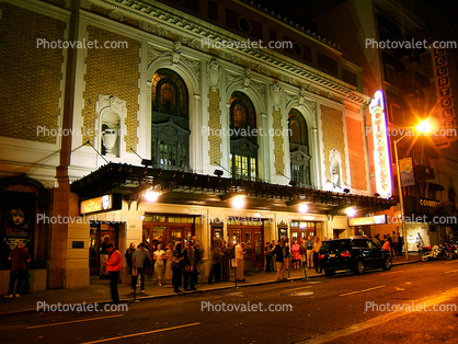 Curan Theater, Night, nightime, Exterior, Outdoors, Outside, Nighttime, building, detail, June 2005