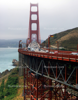Golden Gate Bridge, Cars, Marin Headlands