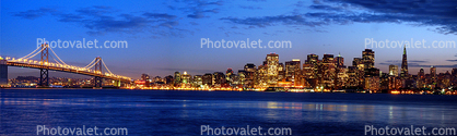 The Embarcadero, Cityscape, skyline, building, skyscraper, Downtown, San Francisco Oakland Bay Bridge Panorama