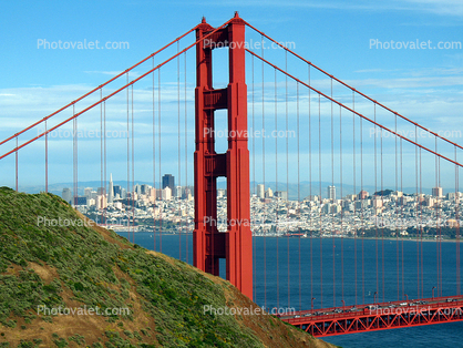Golden Gate Bridge, San Francisco Skyline, buildings, Tower