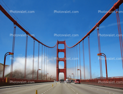 North Tower, Golden Gate Bridge, Marin Headlands, fog