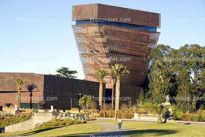 DeYoung Museum and the Inverted Pyramid Tower, building, detail