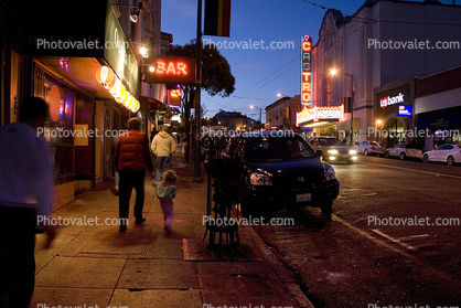 Castro District, Twilight, Dusk, Dawn, car, dusk
