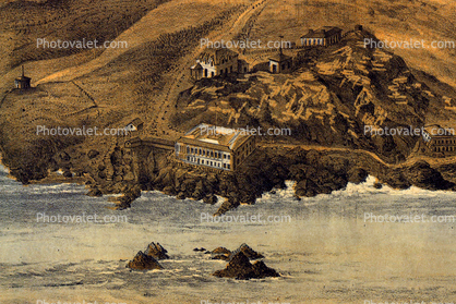 Geary Street, Cliff House, Pacific Ocean, Seal Rock, Sutro Heights, Historical San Francisco, 1868, Cliff-House