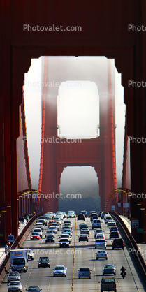 Cars, Level-C Traffic, Golden Gate Bridge, detail