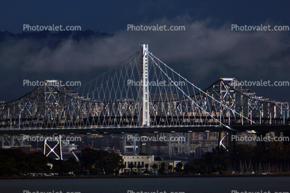 New and Old Bay Bridge, Treasure Island, new eastern section, self-anchored suspension main span