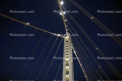 new eastern span, tower, cable stays, new eastern section, self-anchored suspension main span