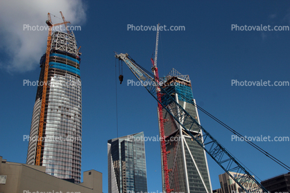 Salesforce Tower and 181 Fremont under Construction, Highrise, skyscraper, cranes
