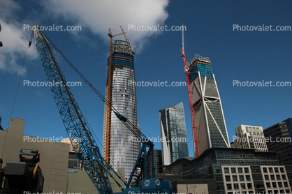 Salesforce Tower under Construction, 181 Fremont, Highrise, skyscraper, crane