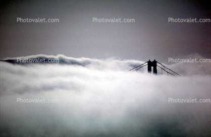 Golden Gate Bridge in the thick fog