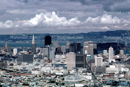 Cityscape, Skyline, Building, Skyscraper, Downtown, Metropolitan, Metro, Outdoors, Outside, Exterior, Cumulus Clouds, from twin peaks