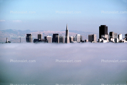 Fog, Cityscape, Skyline, Building, Skyscraper, Downtown, Outdoors, Outside, Exterior