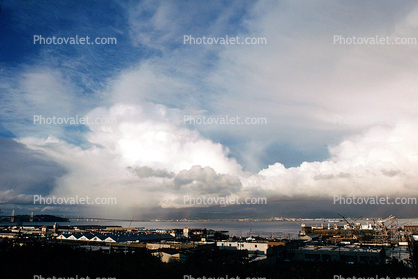 View from Potrero Hill, clouds, drydock, dogpatch