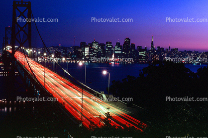 San Francisco Oakland Bay Bridge, Twilight, Dusk, Dawn