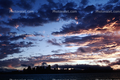 San Francisco Skyline, Sunset, Sunclipse, Clouds, 26 August 1986