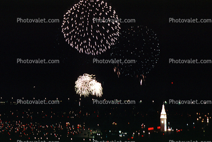 Fireworks, the Embarcadero, 50th anniversary party celebration for the Bay Bridge
