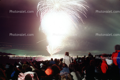 Fireworks, 50th anniversary celebration, Golden Gate Bridge, May 24th, 1987, 1980s