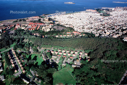 The Presidio, old Army housing, forest, park, house, housing, Building, home, residential, domestic, domicile, residency, December 7 1988, 1980s