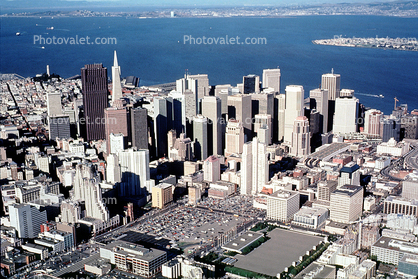 Moscone Center, SOMA, buildings, skyscrapers, skyline, downtown, December 7 1988, 1980s