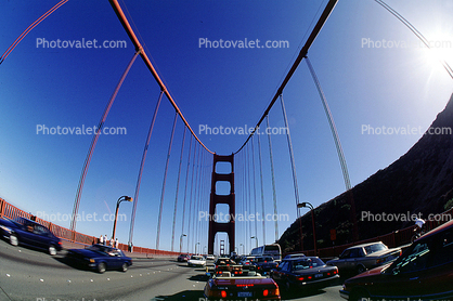 Cars on the Golden Gate Bridge