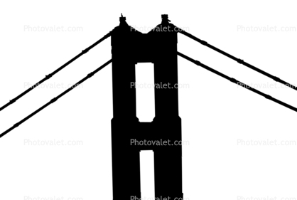 Golden Gate Bridge silhouette, logo, shape