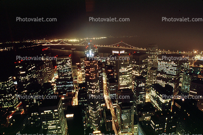 City lights, Cityscape, Skyline, Downtown, Downtown-SF, nighttime, buildings