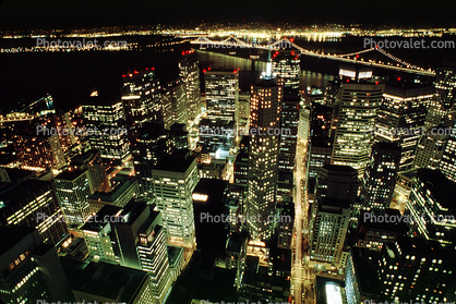 City lights, Cityscape, Skyline, Downtown, Downtown-SF, nighttime, buildings