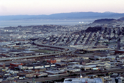 SOMA, looking south, Potrero Hill, Mission Bay Project, Interstate Highway I-280