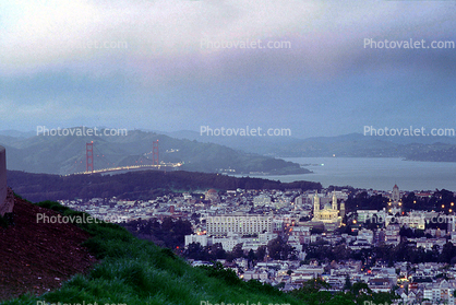 Cathedral, USF, UCSF, skyline, buildings, from Twin Peaks