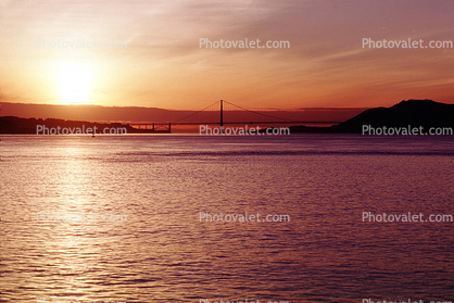 sky, clouds, The Bridge at Sunset, Golden Gate Bridge, Sunset