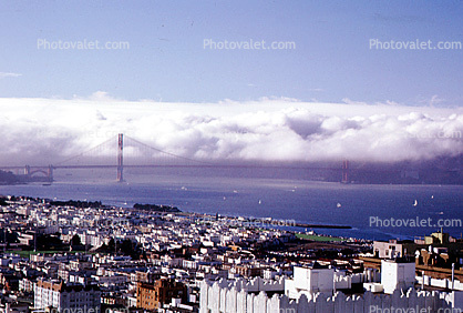 Golden Gate Bridge, Fog, The Marina, 1966, 1960s
