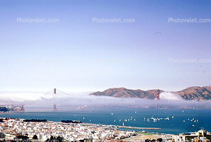 Golden Gate Bridge, Marina-District, Fog, 1967, 1960s
