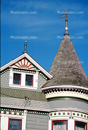 building, detail, cone, home, weather vane