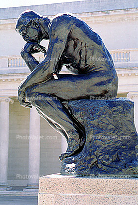 the Thinker, statue, sculpture