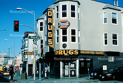 Precita Street, Rexall Drug Store, Corner Building