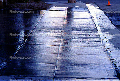 wet sidewalk