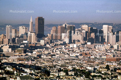 Downtown, Downtown-SF, skyline, skyscraper, buildings, cityscape, from Twin Peaks