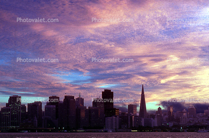 Skyline, Sunset, Clouds, Cityscape