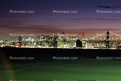 San Francisco Oakland Bay Bridge, Twilight, Dusk, Dawn