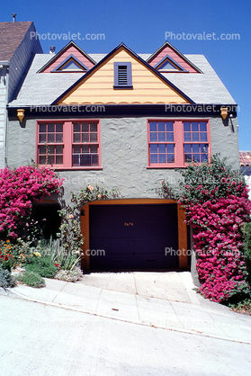 Home, House, Building, ivy, garage, artsy, bushes, bougainvillea