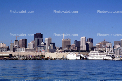 Skyline, cityscape, buildings, boats, harbor