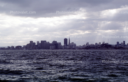 Cityscape, skyline, buildings, clouds, water