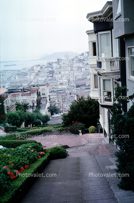 Lombard Street, Driveway, homes, houses, August 1962, 1960s