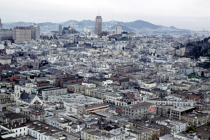 Northbeach, view from Coit Tower, 1950s